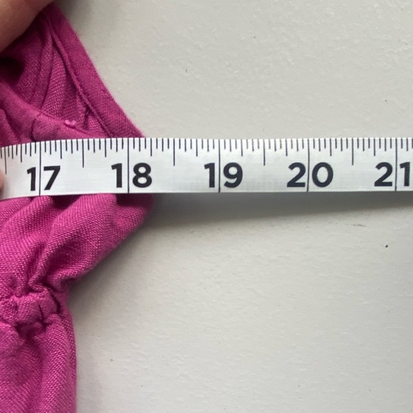 Anthropologie Smocked-Waist Linen Mini Dress XL Milkmaid Boho Ruffle Feminine - Picture 7 of 11